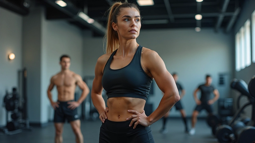 رياضي يقوم بتمارين تقوية عضلات الأساس في صالة الألعاب الرياضية