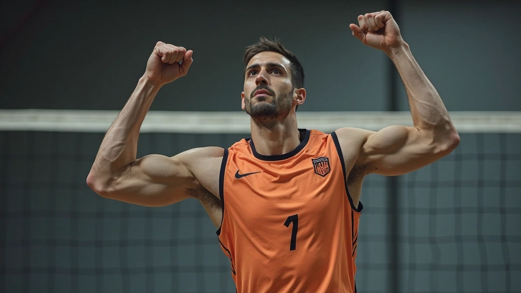 لاعب كرة طائرة يتحضر للقفز بوضعية صحيحة ومتوازنة