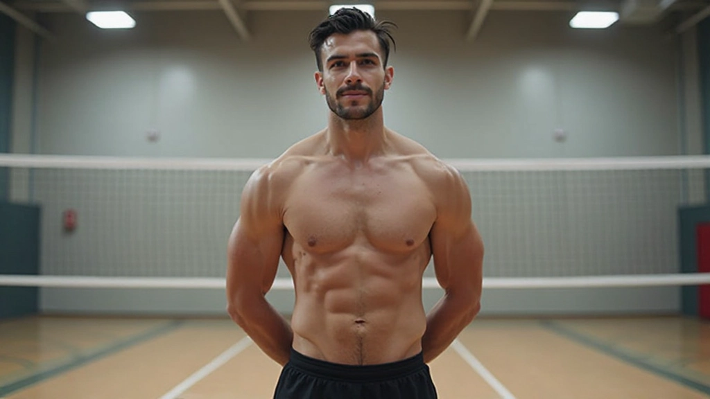 لاعب كرة طائرة يوضح الوضعية الصحيحة لتشغيل عضلات الأساس